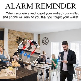 Recording the Position of Tracker Against Loss of Smart Wallet via GPS Phone, Wallet for Men with Clip for Cash, Perfect Gift for Men, Gift Box, coffee, Minimalist