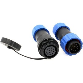 ZBLZGP SD20 Waterproof Plug IP68 LED Power Cable Male Female Wire Electric Panel Mount Solder Connector (Direct Plug, 12 Pin)