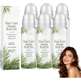 Rosemary Hair Thicker Serum Roll On, Serums Nutritivos para el Cuero Cabelludo con Aplicador de Rodillo, Aceite Engrosador Roll-On para Cabello Seco Dañado, Suero Engrosador Roll-On (6PCS)