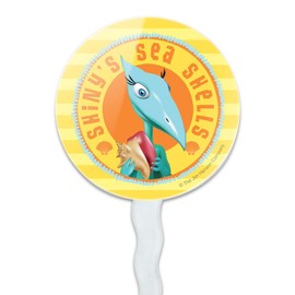 GRAPHICS & MORE Shiny's Sea Shells Dinosaur Train Cupcake Picks Toppers Decoration Set of 6