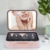 Dodoam Cosmetics Storage Case Makeup Organizer Tabletop Suitcases W/LED Lights+Mirror
