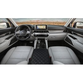 KMMOTORS Telluride Console Cover, Armrest Cushion, Vegan Leather, Console lid Protector, Anti-Scratch (Black)