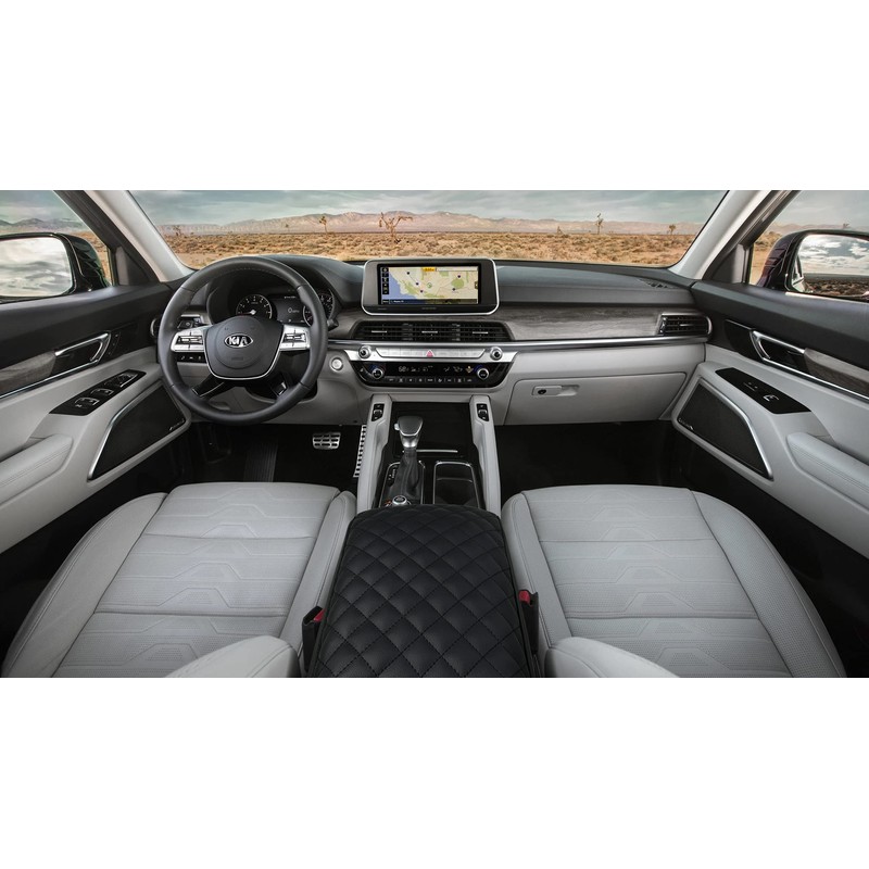 KMMOTORS Telluride Console Cover, Armrest Cushion, Vegan Leather, Console lid