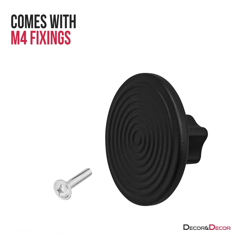 Decoranddecor Mira Spiral Round Cupboard Knob Handle - 40mm Diameter