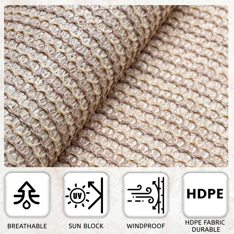 HENG FENG Outdoor Roller Shade 6'(W) x 6'(H) Patio Shades