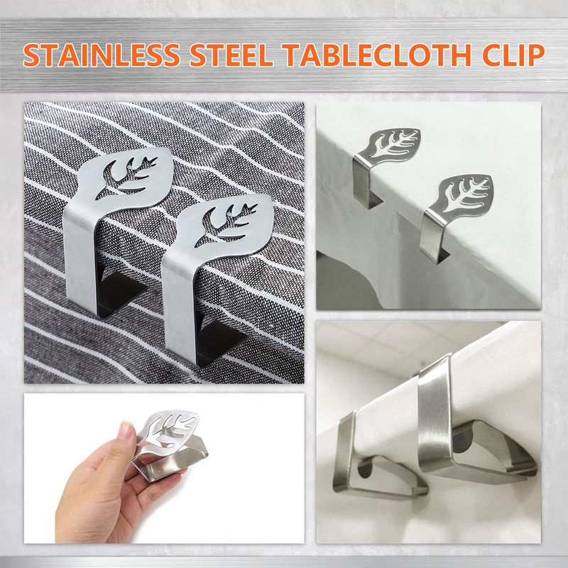 Lithyc Pack of 4 Tablecloth Clips - Table Clips for