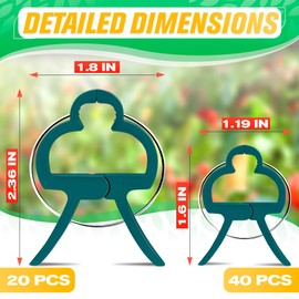 Tomato Plant Support Clips – 60 Pcs Reusable Plastic Garden Clips in 2 Sizes for Upright Growth of Vegetables, Flowers & Vines