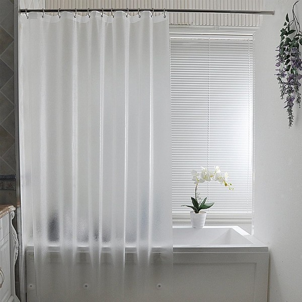 Shower Curtain Mould Proof 180x180cm,ECO Shower Curtain Semi Clear PEVA