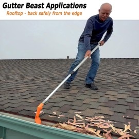 Gutter Downspout Cleaning Tool,Gutter Cleaning Tools from The Ground,Plus Clean from roof and Ladder, and Clean Off Gutter Guards from The Ground,Great for Removing Leaves and Branches from Roofs