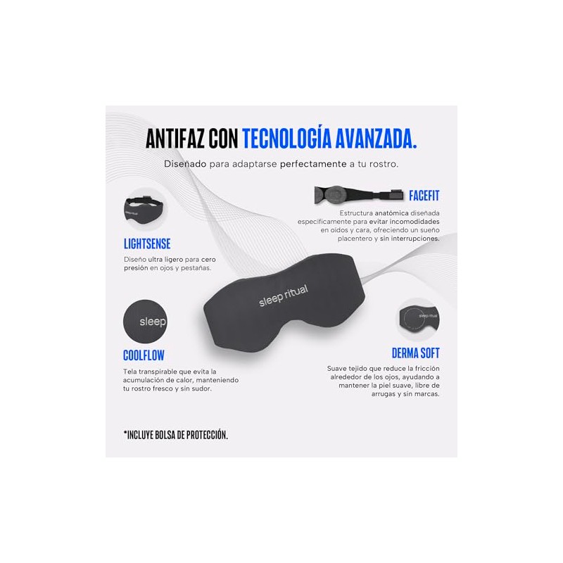 Sleep Ritual Antifaz Premium para Dormir con Tecnología Blackout