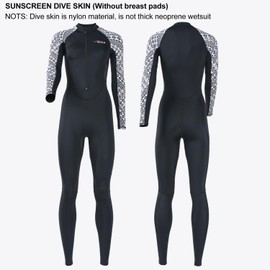 Dive Skin Full Body Rash Guard for Women Youth Swimsuit Wetsuit Front Zipper One Piece UV Protection Snorkel Suit for Diving Surfing Kayaking XL Size
