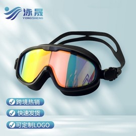 Goggle-Type Swim Goggles, Electroplated Large Frame for Adult Men Women LF317 White Silver Plated 5ea