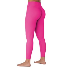 Sunzel Workout Leggings for Women Butt Lifting, Scrunch Butt Tummy Control Gym Leggings, High Waisted Squat Proof Yoga Pants 25" Sonic Pink Medium