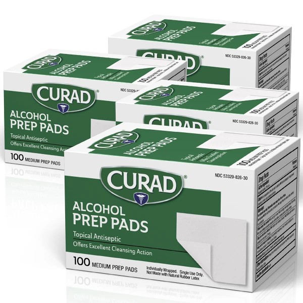 CURAD Alcohol Prep Pads 400ct (4 Boxes) – First Aid