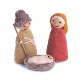 Én Gry & Sif Nativity Scene (Jesus Mary Josef), Felt Nativity Figures, Handmade, Fair Trade, Special Nativity Scene, Nursery Decoration, 10 cm Tall