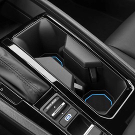 Auovo Silicone Cup Holder Inserts Compatible with Honda Accord 2023 2024 2025 Center Console Pads Car Custom Front Center Console Cup Holder Insert Trim Car Interior Decoration Trim(Blue, 3pcs/Set)