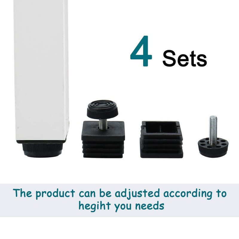 uxcell Leveling Feet 38 x 38mm Square Inserts Kit Furniture
