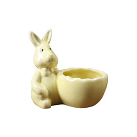QUINTRA Easter Bunny Mini Ceramic Succulent Pots Thumb Flower Pots for Small Plants and Decorative Items Self Watering Pot (E, A)