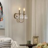 Sedelan Crystal Wall Sconce 2-Lights, Antique Wall Sconces Indoor, Brass