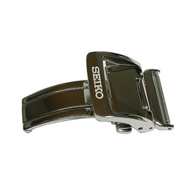 [セイコー] SEIKO 尾錠巾18 mm Dバックル プッシュ式 SEIKOロゴ入り 銀色