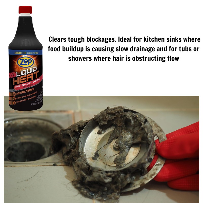 Zep Liquid Heat Drain Opener 33.8 Ounce ECZULH342 - Professional