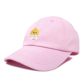 DALIX Cute Easter Chick Hat Infants Embroidered Baby Baseball Cap Light Pink