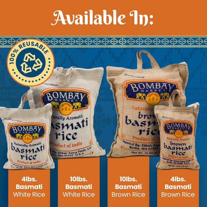 Bombay Market White Basmati Rice - Aromatic & Nutty Flavor