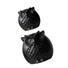 iplusmile 2Pcs Black Ceramic Owl Statues Unique Desktop Decorations Cute Owl Figurines for Home Decor Premium Ceramic Craftsmanship for Friends and Family