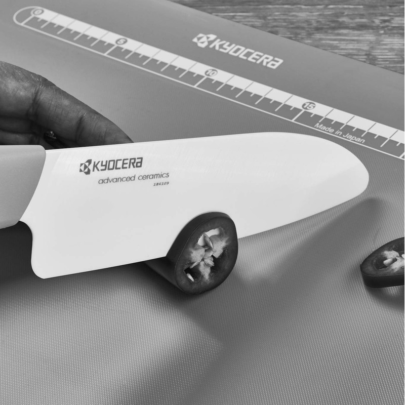 Kyocera’s Revolution Series 5.5” Ceramic Santoku Knife, Chef Knife For