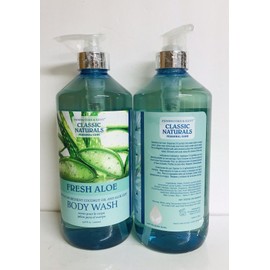 Fresh 2 Bottles Fresh Aloe Moisturizing Body Wash with Coconut Oil 33.8 fl oz Each