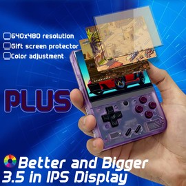 Miyoo Mini Plus Handheld Game Console 3.5-inch 640*480 IPS Screen 3000mAh Miyoo-mini+ with Portable Case T-Purple