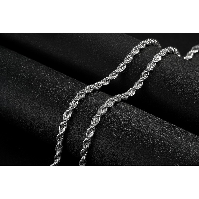 THE BLING KING Timeless Elegance: 5mm Classic Silver-Plated Silver Rope