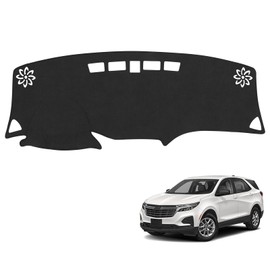 PeakPurit Black Dashboard Dash Board Cover Mat Carpet for Chevy Equinox 2018-2024 Accessories Dash Cover Flannel Material Dash Mat Sunshade