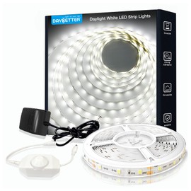 DAYBETTER White LED Strip Light, 20 ft Dimmable Bright Rope Lighting, 6500K 24V Strips, 360 LEDs 2835 Tape Lights for Bedroom, Kitchen, Mirror, Home Decoration(1 Roll)