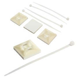 Base Adherible Para Cincho Sujetador Atornillable 25x25mm Autoadhesiva y Bridas Ajustables para Organizador de Cables, Tuberia, Mangueras (Base Adheri