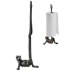 Jeonz Cast Iron Paper Towel Holder Countertop, Frog Leg Toilet Paper Holder Stand, Stable & Durable, Cute Funny Animal Rustic Decor Paper Roll Holder for Bathroom & Kitchen