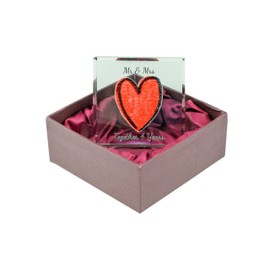 Mr & Mrs Together 4 years Glass Ornament - 4th year Anniversary idea (htroph04)