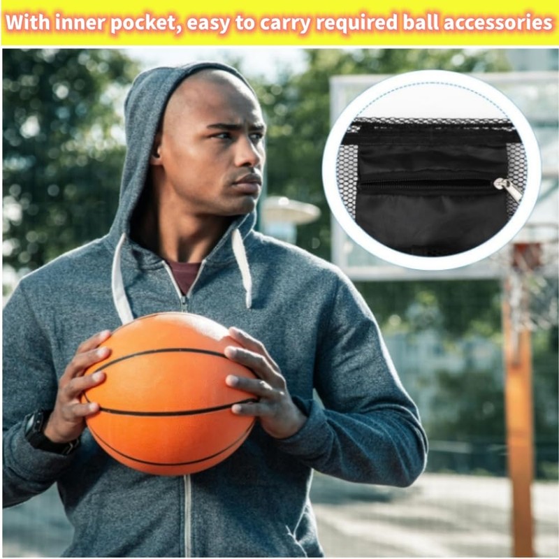 DACUAN Basketball Football Volleyball Bag Mesh Handbag Ball Bag, Clip