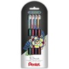 Pentel K110-4COL Dual Metallic Hybrid Gelroller, verschiedene farb-Effekte auf Hellem/Dunklem