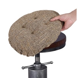 SINOSSO Modern Bar Stool Cushion Dia.12, Fashion Interweaving Design Anti-Skid Silicone Round Stool Seat Cushion Cover Padded (Light Brown, S,1)