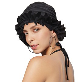 Women Swimming Cap Ear Protection Swim Cap Swimming Hat Ladies Girls Bathing Cap Super Elastic Shower Cap Surfing Cap Swim Hat Water Sports Hat Beanie Cap Chemo Sleep Hat for Long Hair Short Hair