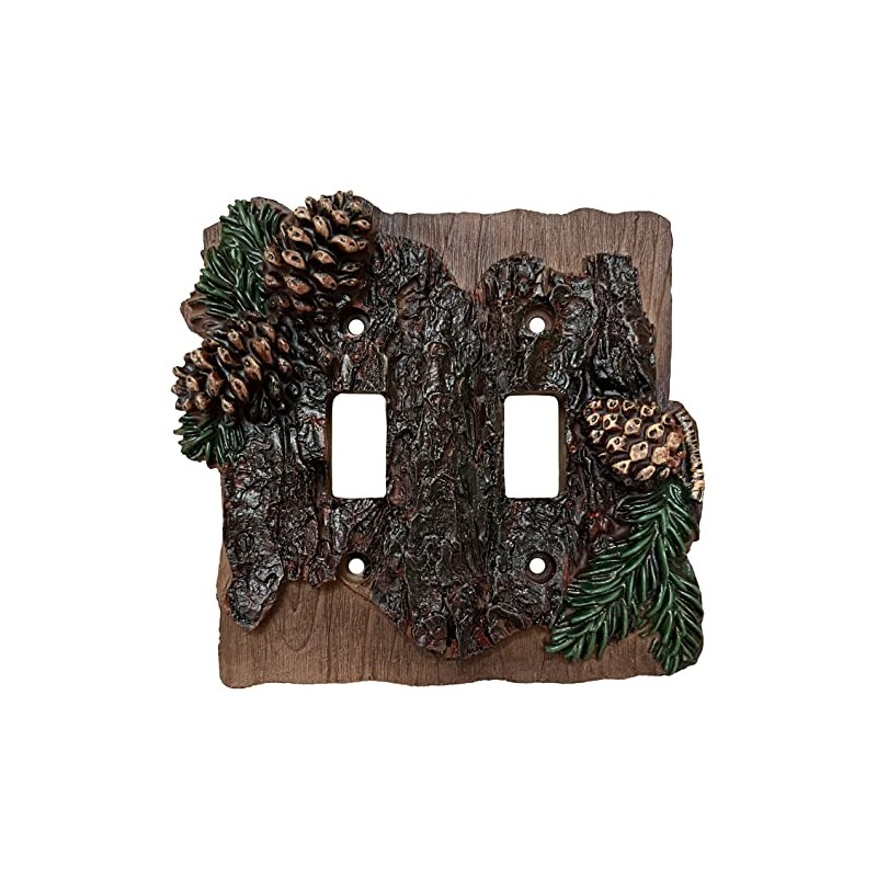 Top Brass Rustic Pinecone and Bark Electrical Cabin, Lodge Style