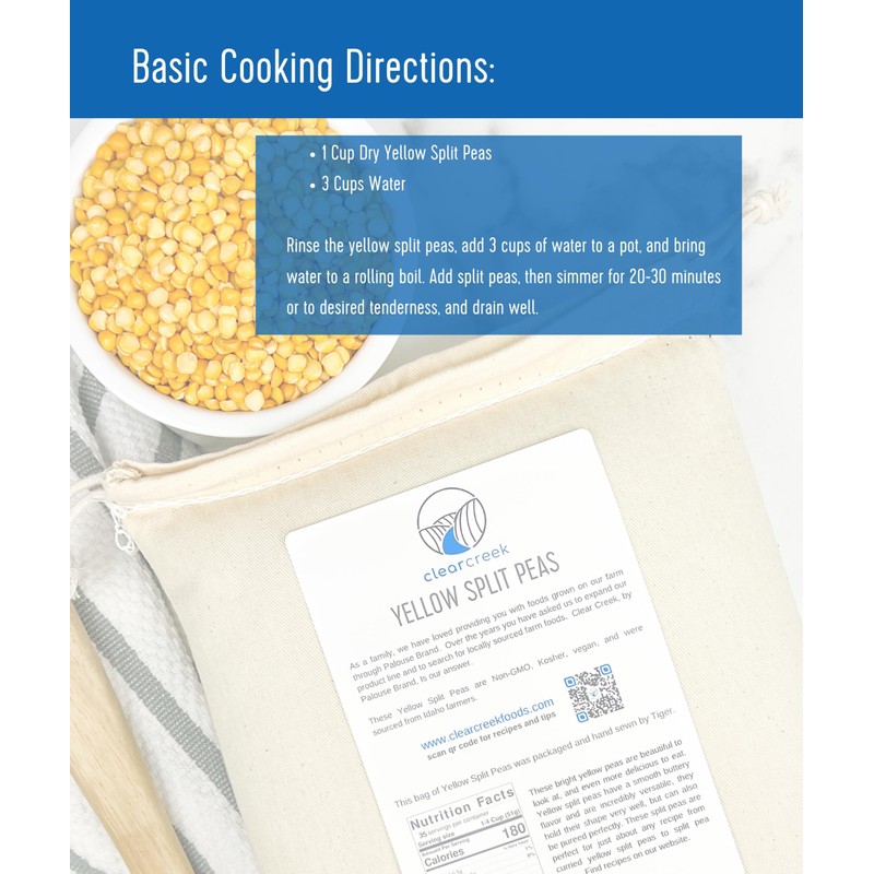 Yellow Split Peas | 1 LB | Non-GMO | Vegan