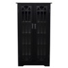 SEI Furniture Window Pane Media Cabinet in Black