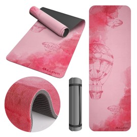 MILLENTI Yoga Mat Fitness Equipment - 6mm Thick TPE Material Yoga Mat Eco Friendly, Premium-Design Print, Non-Slip Exercise Mat For Home, Gym, Pilates Mat, Suede-Journey Pink, YMA01PGY