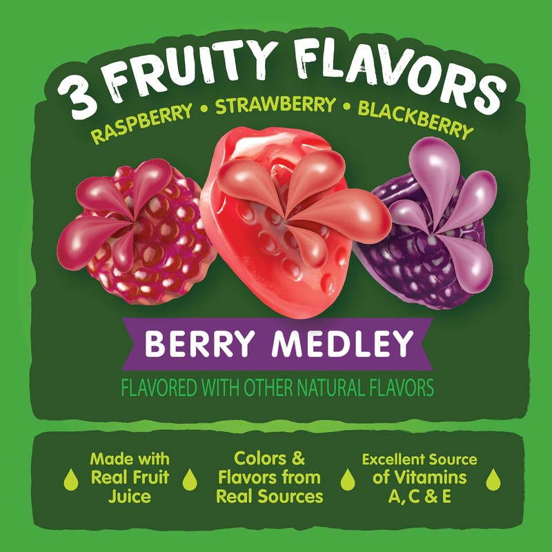 Black Forest Juicy Burst Fruit Snacks, Berry Medley, 0.8 Ounce