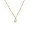 LuckyLy Collar de Mujer con Perla, Cadena de Acero Inoxidable