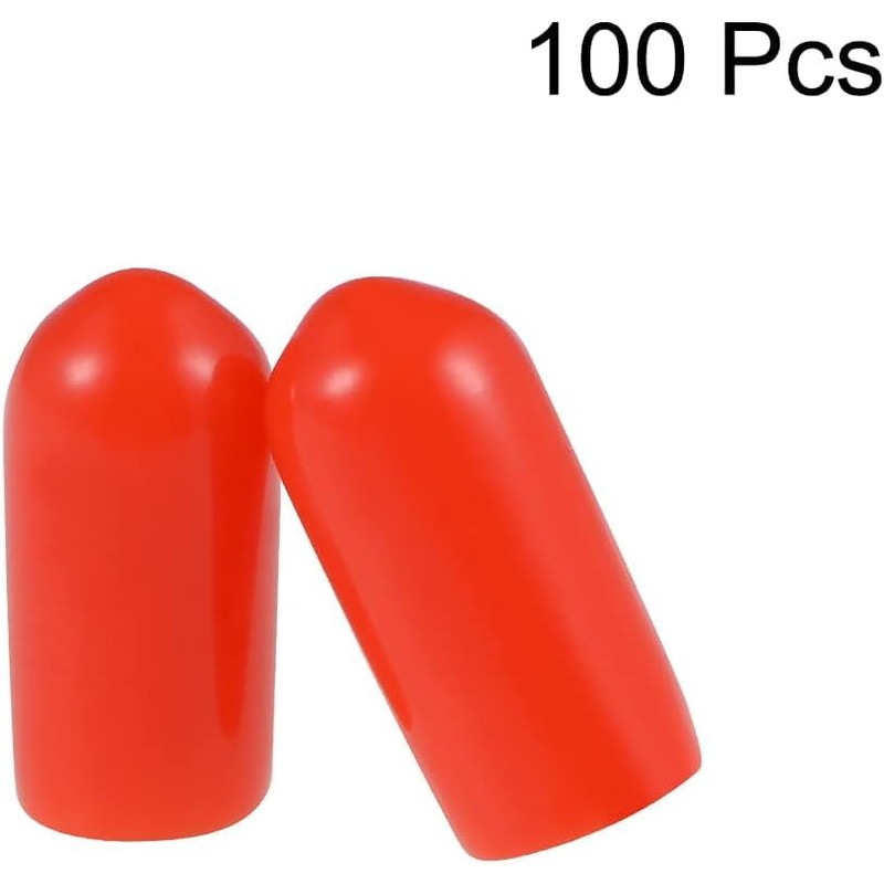 TOP-VIGOR 100Pcs 5mm ID Round Rubber End Caps, Flexible Screw