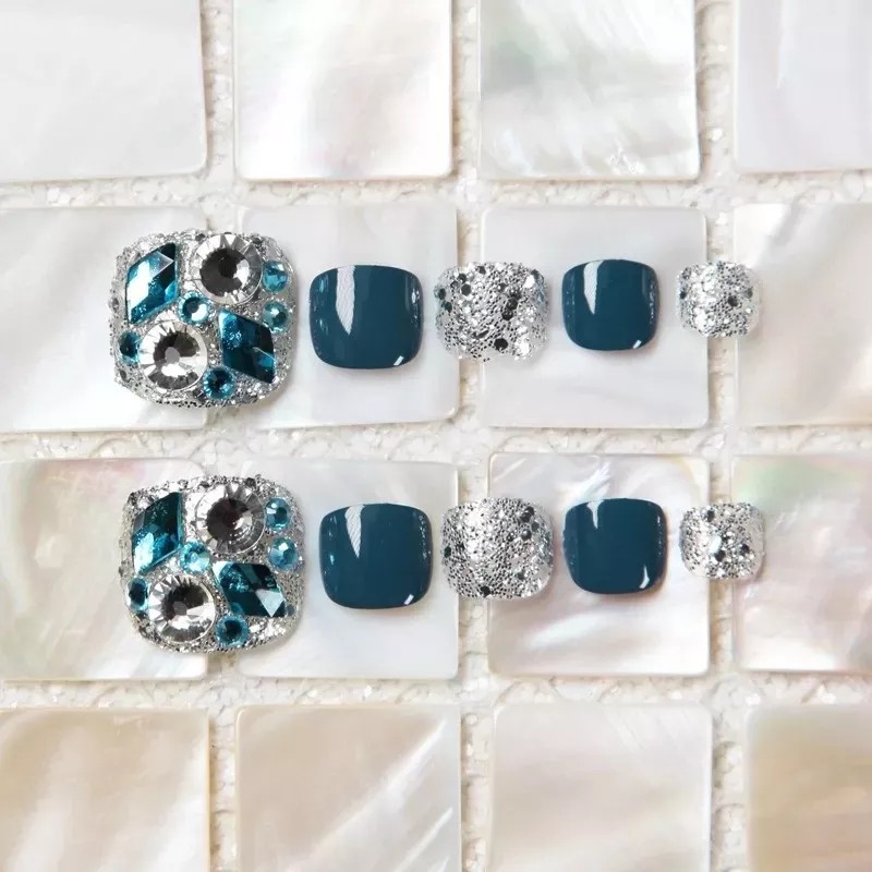 Press on nails pedicure Uñas Postizas Para Pies Decoradas Desmontables