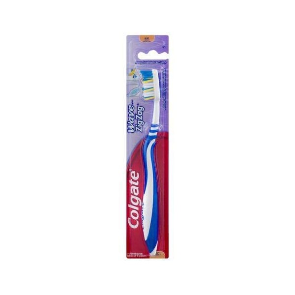 Colgate Wave ZigZag Full Head Soft Toothbrush Soft Full 1 Ea (Pack of 2)